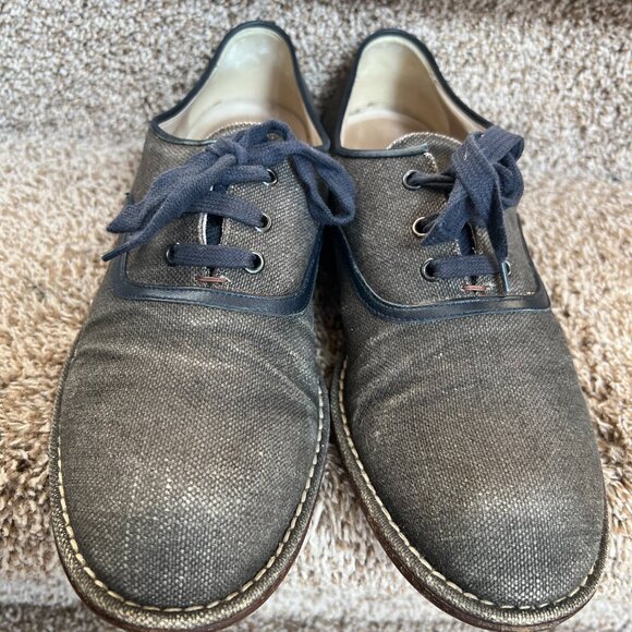 Bottega Veneta Canvas Brown Round-Toes Lace-Up Oxfords. main image 11
